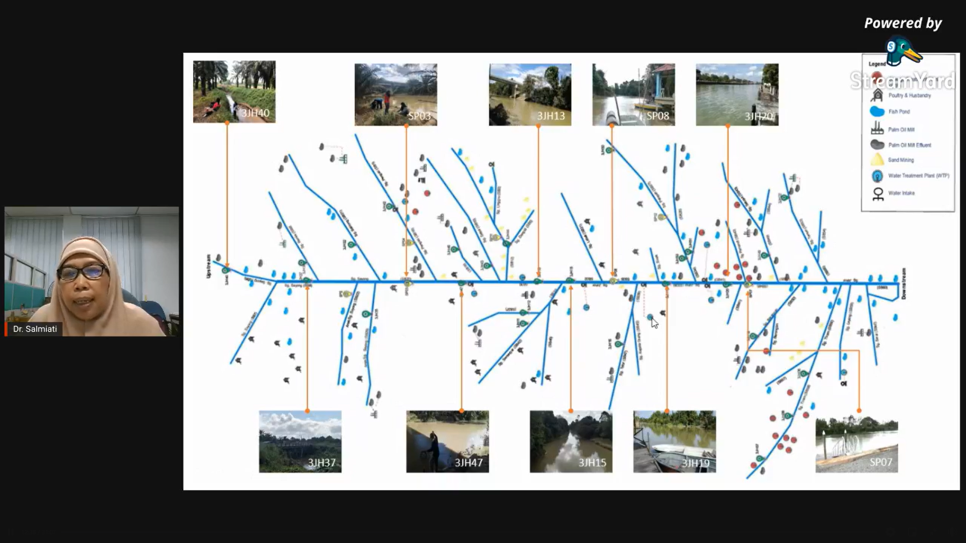 Image shows Dr Salmiati speaking during the online Water Quality Monitoring webinar 